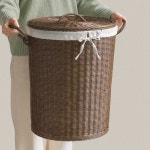 핸드메이드 라탄 바구니 수납함 정리함 빨래바구니 : 주문의민족