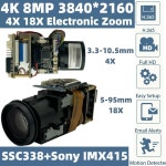 케이블 포함 IP 카메라 모듈 보드 Onvif 4X 18X 전자 줌 MStar SSC338 IMX415 3 10 5mm 5 95mm 8MP 3840 21 18X with Cable : 경 홍 상 사