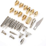 28PCS 우드 버닝 가죽 납땜 220V 목공 전용 28Pcs인두기팁 아트 케이스에 구리 23조각 머리 220v 60w 유로파리그 세트 : 만물상단store