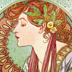 명화 케이스 3229 알폰스 무하 (Alphonse Mucha) - 로렐 (Laurel, 1901) 아르누보 전시회굿즈 아이폰XS하드 : Bergamot