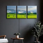 소 목장 초원 그림 포스터 캔버스 액자 프레임 포함 팝아트 홈데코 벽장식 술집 카페 클래식 모던 : 봉구나라