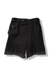 산263-1 반바지 SAN263-1 Waxed Waist Bag Shorts - Black : 찬스클로딩
