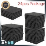 24 pcs 300x300x25mm 스튜디오 어쿠스틱 폼 방음 패널 절연 흡수 처리 벽 : 3월17일