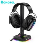 게이머용 RGB 헤드셋 스탠드 USB 포트 3 개 홀더 허브 PC 액세서리 7 색 : banamoly7