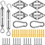 그늘막 태양 쉐이드 돛 하드웨어 키트 직사각형 설치용 304 스테인레스 스틸 정원 파티오 야외 헤비 듀티 1 세트 6mm : 다다종합유통