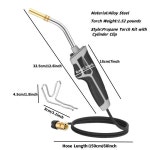 프로판 납땜 토치 조절 가능한 화염 용접 실린더 클램프가 있는 맵 가스 브레이징 요리 용융 5 인치 : banamoly9