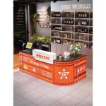 철제 곡선형 접수 안내 데스크 컨테이너 당구장 농구장 헬스장 카페 바 카운터 계산대 전면150-코너100 : De.mure