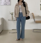 루나 코튼 자켓 키작녀 작은키 키 150cm 초반 면100% 베이직 심플 루즈핏 봄 여름 간절기 데일리 재킷 점퍼 : 엘걸