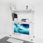 높이조절 책상위선반 책꽂이 책장 수납 정리 1150x240x1180mm, 3단, 화이트 : 위즐러 Wiseller