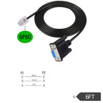 RS232 DB9 RJ11 케이블 6P4C 호환 연결 LAN AP7800암 스테퍼 제어 1.8m 6P6C : 한로울원