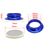 스택 카브레타 에어 55mm 트럼펫 알루미늄 레이싱 CNC 21 50mm 필터 속도 34mm ZS NET 깔때기 합금 기화기 H2074 50MM BULE : 디티마켓