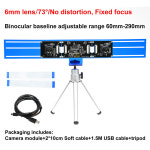 USB 카메라 모듈 듀얼 동기 동일 프레임 1080P HD 웹캠 드라이버 프리 고정 초점 3840x1080 30fps 2.3mm 180 degree : 경 홍 상 사