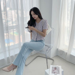 [무배] 마쉬멜로 엠보 블랑 반팔자켓 : 드까