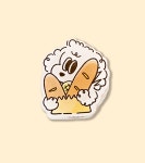 [버터댄스] 바게트퍼피톡 빵일러스트 소금빵  맥세이프 스마트톡 단품 / 폰케이스 아이폰 갤럭시 : 버터댄스