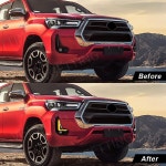 자동차 LED 안개 램프 시작 애니메이션 주간 러닝 라이트 DRLFor Toyota Hilux Revo 2020 2021 2022 스 트리머 방향 지시등 12V... 