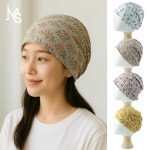 항암모자 두건 릴리 실내 수면 순면 비니 식당 병원 엄마 중년 여성 봄 여름 겨울 모자 : 아이엠써니