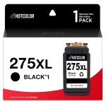 핫컬러 PG-275XL 블랙 잉크 카트리지 PG-275 XL 교체용 캐논 275 및 픽스마 TS3522 TS3520 TR4720 (블랙 1팩, 팩 1팩) : 해외구매연구소