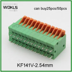 25PCS 50PCS KF141V 54mm 피치 PCB 터미널 블록 커넥터 10 직선 직각 나사 없는 : 패스트트랙F