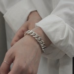 은팔찌 남자은팔찌 925실버 커브체인  20D : 재이유 JAY.U