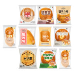부성 빵 9종 10개 세트 크림 단팥 소보로 카스테라 맘모스 슈크림 케익 카스테라 앙금 완두 지하철 단체 천원 삼립 기린 롯데 : 영광물류도매