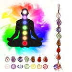 수제 치유 크리스탈 창 자동차 매력 7 차크라 홈 인테리어  균형 Reiki 요가 명상 장식 : 3월9일
