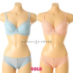 [C,D컵] 25SS 솔브 봄 서브 착핏 브라+헴라인팬티 세트 NO 피본! NO 압박! 너무 편한 브라 페일블루/프로랄피치 : 와코루비너스솔브 인천석남점