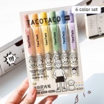 마커 타코 6PCS 그리기 노크 아트 그림 유형 F7592에 형광펜 세트 컬러 : 쇼핑월드04