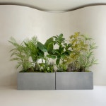 조화 플랜트박스 PB147[시멘트] 조화 인조조경 사무실파티션 인테리어 오피스 : 쟈뎅드에덴