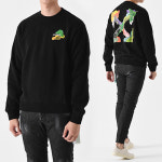 [오프화이트] OMBA057 브러쉬 애로우 슬림핏 맨투맨(블랙) OMBA057S23FLE001 1084 : 로나에