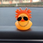 1pc 사랑스러운 PVC 오리 대시 : 오렌지 크랩 - 스타일 헤드기어 안경 골든 체인 자동차용. : 3월9일