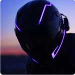 오토바이 헬멧 LED 발광 스티커 야간 안전 용품 DIY 튜닝 (A0776) : 용천삼리