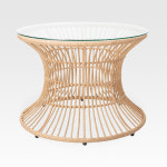 아르푸 MFT-024 유리 라탄 카페 원형 야외 소파테이블 : 아르푸