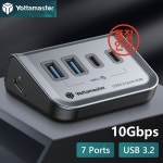 Yottamaster 다중 USB A 유형 C 허브 4/7 슬롯 10Gbps 소켓 도킹 스테이션 3.0 포트 분배기 확장기 어댑터 : 명촌유통