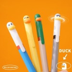 [문구덕후]1/4pcs Duck Pens Fingertip Small Pulley Roller Skating 0.5mm Ballpoint Black Color Gel Ink for : 재윤상사