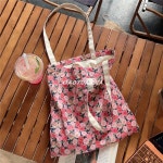 여성 플라워 캔버스 에코백 숄더백 여름 로즈스토리 레트로 코튼 여자 책가방 아티스틱 천가방 귀여운 여대생 캐주얼 패션 가방 : 보트여행