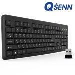 QSENN K1000 멤브레인 무선 키보드 블랙 키스킨 포함 : 큐센 공식스토어