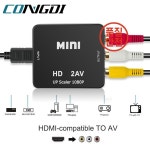 HDMI 호환 AV RCA CVSB L/R 비디오 1080P 스케일러 어댑터 컨버터 박스 컴포지트 지원 NTSC PAL 출력 : 명촌유통