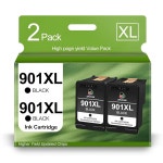 HP OfficeJet 4500 J4500 J4524 J4540 J4550 J4680c J4680 J468024 J4640 J4660 (2-블랙)용 901 블랙 잉크 카트리지 가치 : MJSHOP010