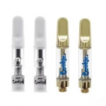 10pcs 쿠키 카트 Atomizer Vape 0.8ml 1ml 유리 탱크 510 스레드 세라믹 코일 화이트 골드 드립 팁 : Daon다온1