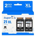 슈퍼잉크 21XL, HP 21 XL용 고수익 잉크 카트리지 교체용으로 DeskJet D1520 D2345 F4140 F4180 F380 D1320 오피스젯 4315 J3600 J3... 