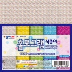 홀로그램 색종이 5색 5매 1P 어린이집교구 유아종이접기 : 도도연