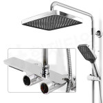 [베르사츠] 3WAY 선반형 레인 샤워기 BSB7009 크롬 블랙 : 형제타일