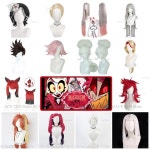 [jcosplay]Hazbin ALL Alastor 호텔 루시퍼 엔젤 허스크 찰리 베이기 체리 폭탄 아담 류트 벨벳 코스프레 에밀리 헤어 할로윈 파티... 