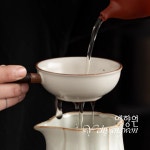 [다도 다기] 예향원 순수공 여요청자 우드손잡이 차거름망 세트 E-10429 : 예향원