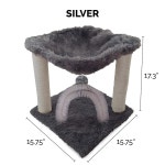 실내 고양이를 위한 퍼헤이븐 15.75인치 키 큰 놀이터, 피트 시살 긁는 기둥, 셀프 그루밍 브러시, 장난감 Cat Tower Ascentials Grand... 