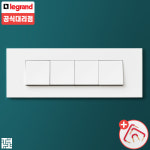 르그랑 아테오 유럽형 가로형 8모듈 스위치 1로 4구 화이트 : 탄젠트