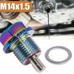 엔진오일드레인 티타늄 합금 M14x1.5 엔진 드레스업 마그네틱 오일 플러그 섬프 너트 패키지 B5Z1 : 더블파이브