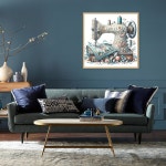 성인용 CDJlddw 재봉틀 다이아몬드 페인팅 키트, 초보자용 DIY 아트 가정용 벽 장식용 5D 키트 원형 풀 드릴 14 14인치 증정 G7493-US... 