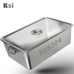 스텐 바트 반찬통 깊은 트레이 4칸 50x35x15 튀김 5그리드 스텐통 스텐밧드 1/9 SUS304 핸들32 22 7 : 마트공작소