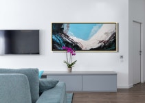 생명의 화가 윤옥순 미술 작품 그림 액자 창조를 위한 생명의 바다2 /120X300(150호) : 윤옥순 갤러리NY